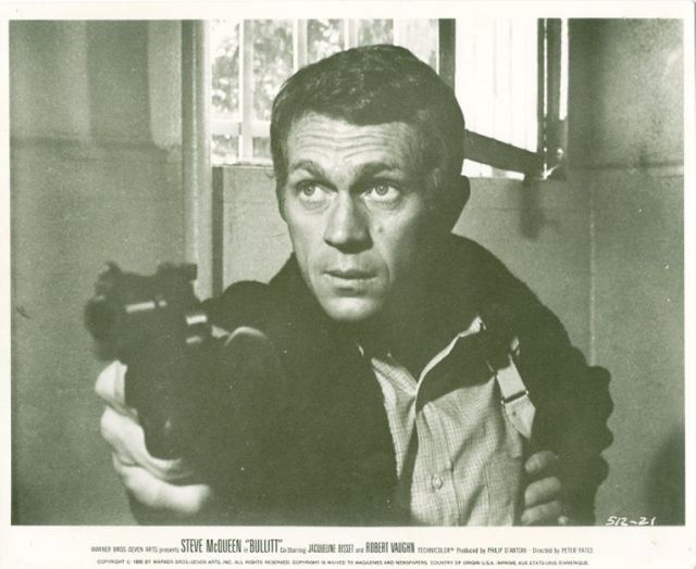 Steve as Frank Bullitt,
(holding gun).